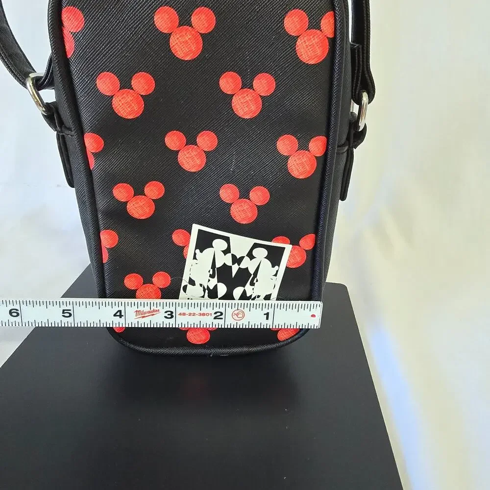 Disney Dani Mickey Mouse Pattern Crossbody Bag Black Red 4.5" x 2" x 8" - Picture 14 of 16